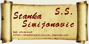 Stanka Simijonović vizit kartica